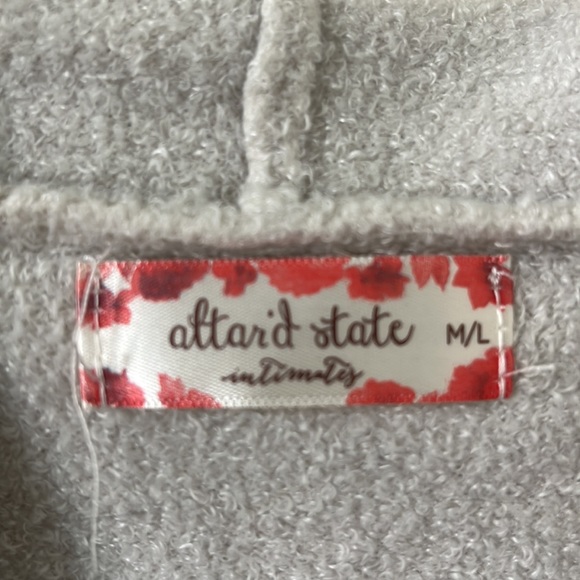 Altar’d State Light Grey Hooded Open Front Cardigan Size M/L - Picture 5 of 8
